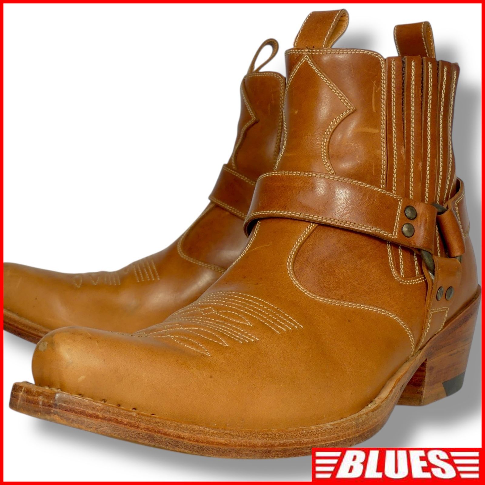 aff アッフ エンジニアブーツ 27 本革 リングブーツ ショート 9 バイク メンズ 茶 キャメル バイカー ライダースブーツ サイドゴアブ リングブーツサイズ27cm一覧←SEULB屋着古← NR4672