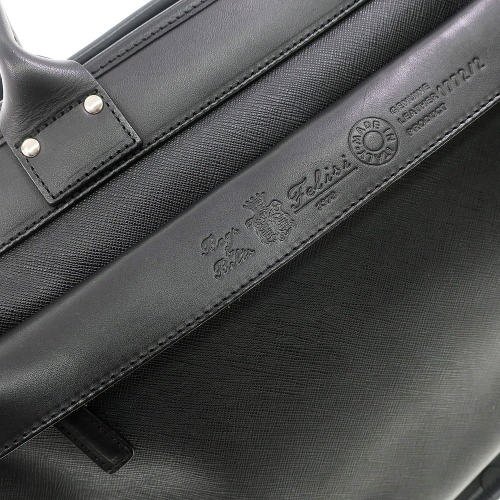 中古】フェリージ Felisi 1772/2 レザー ブリーフケース ブラック
