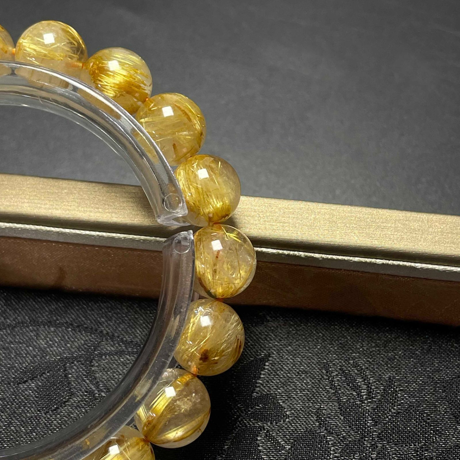 ジャンパー EU製 ! 満針ルチルクォーツ ブレスレット パワーストーン 天然石 金運 お守り プレゼント2 10.4-10.7mm ZB9159