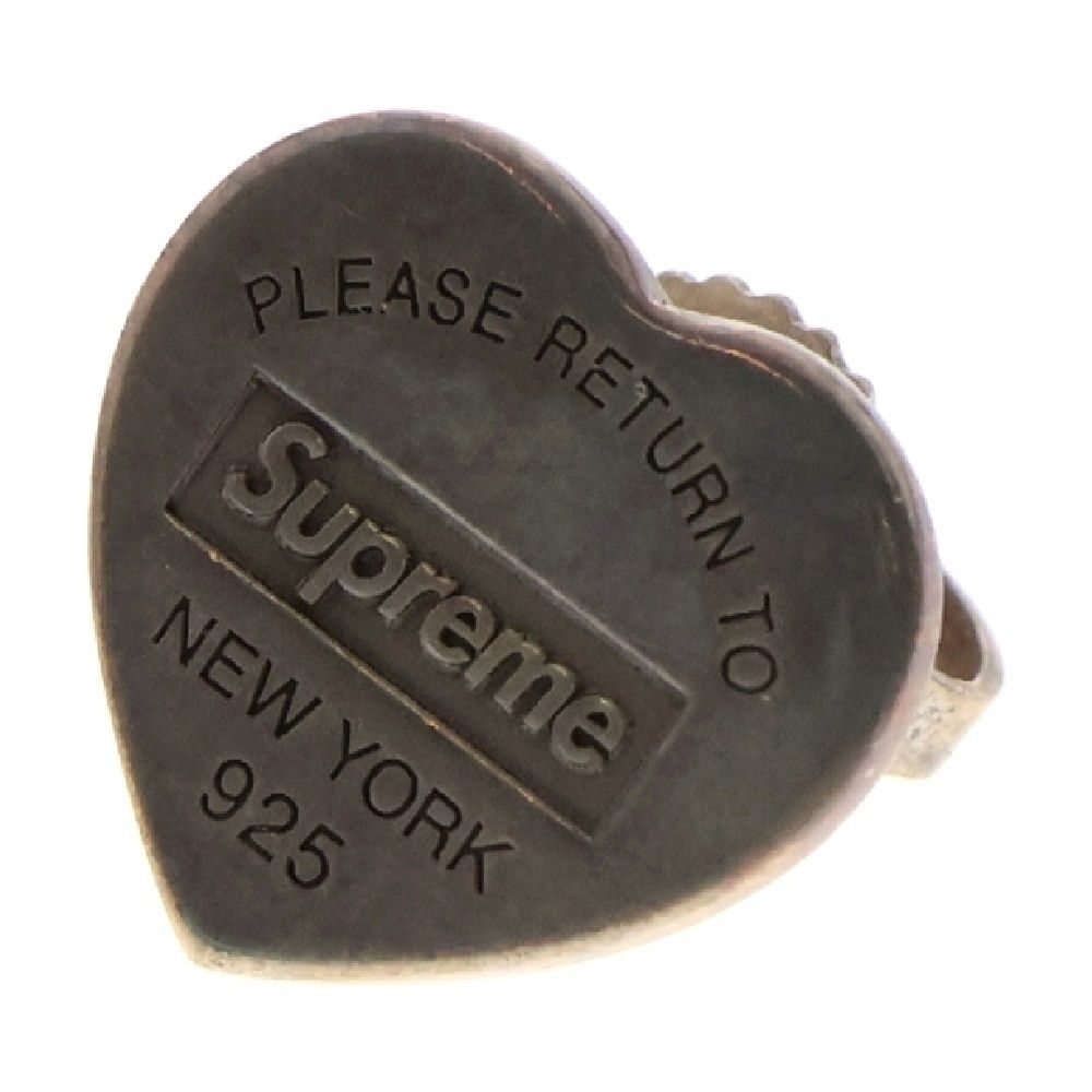SUPREME シュプリーム 21AW ×TIFFANY-Co. Return to Tiffany Heart Tag Stud Earrings ×ティファニー ハートタグスタッドイヤリング ピアス シルバー