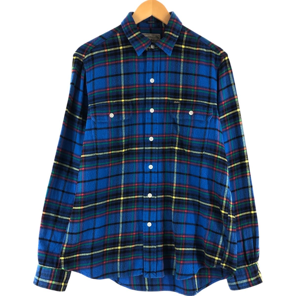 古着 ラルフローレン Ralph Lauren POLO RALPH LAUREN CLASSIC FIT 長袖 フランネルチェックシャツ メンズM相当/eaa527049