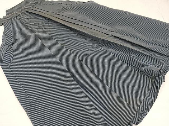 平和屋着物●男性 馬乗り袴 縞 正絹 AABA2754ph