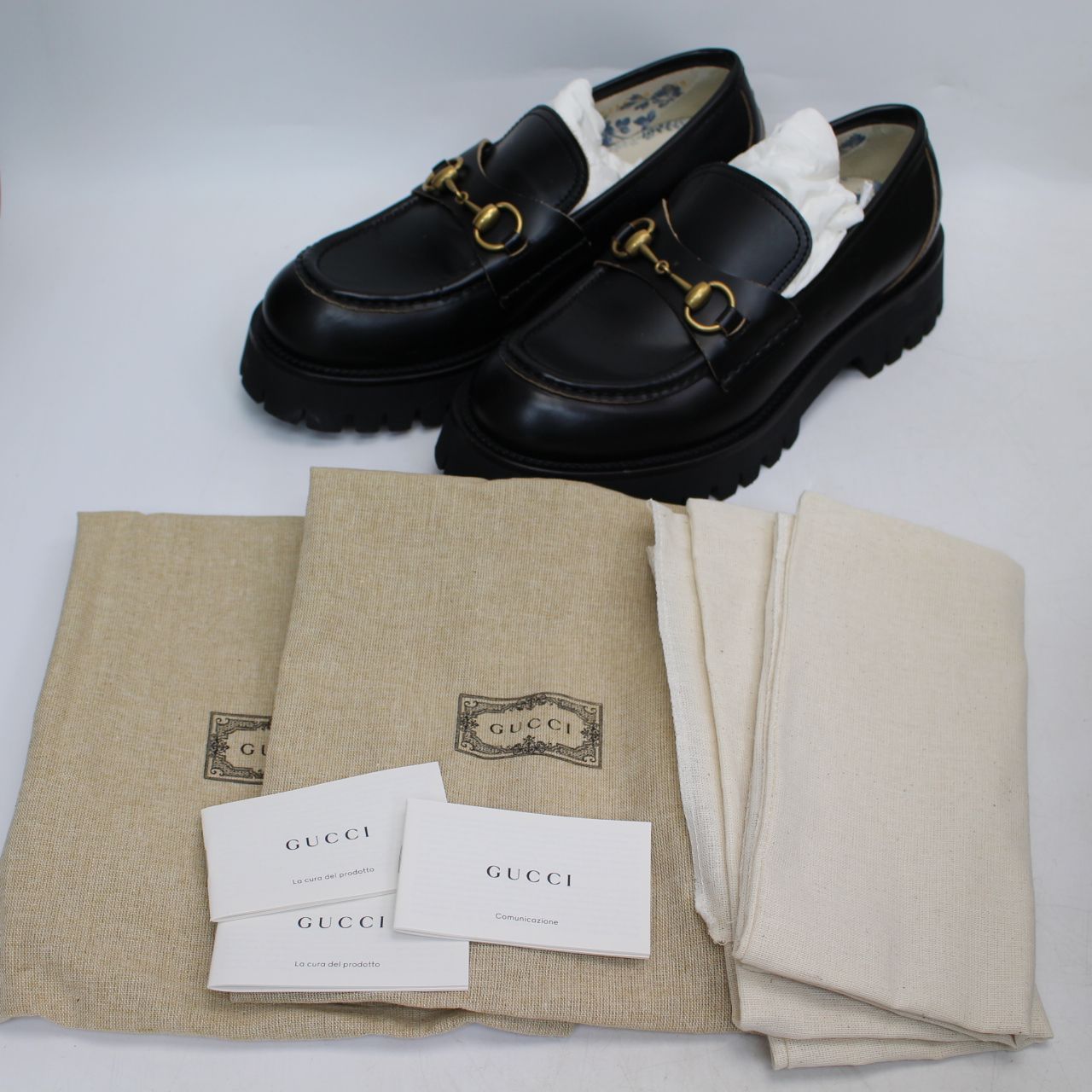 IS238)【美品】グッチ ホースビット ローファー ブラック ビー Bee 蜂