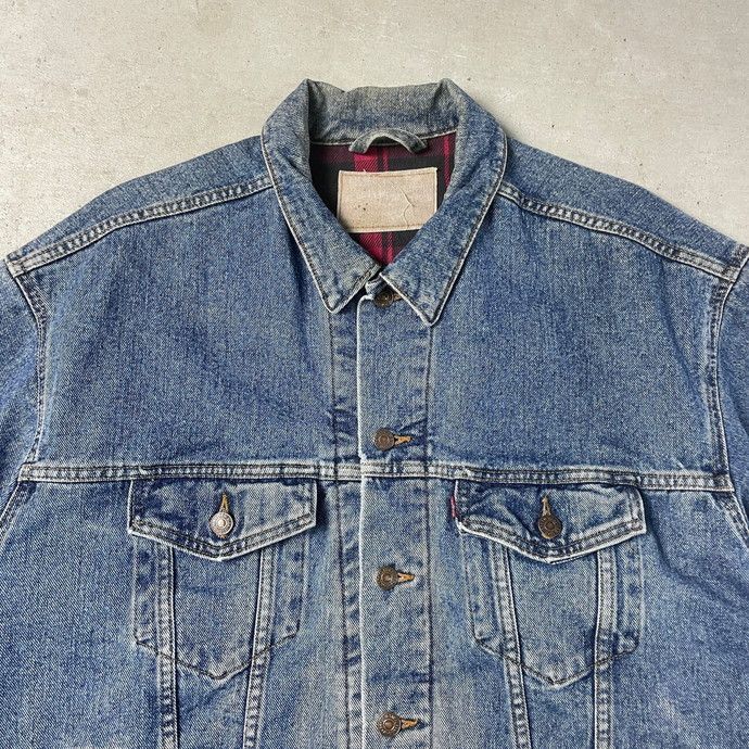 Levi's(リーバイス) / 90s/USA製/裏地チェック/汚れ有/Gジャン/S