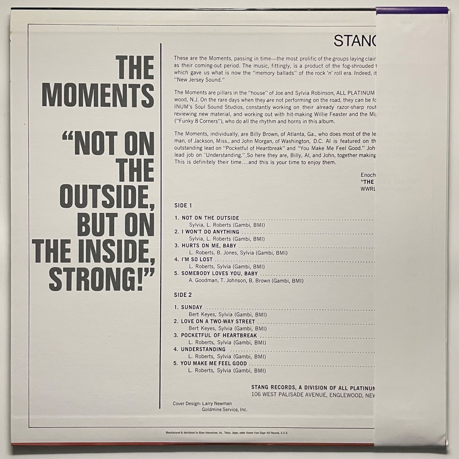レコード (LP) [Soul] The Moments / Not On The Outside, But On The