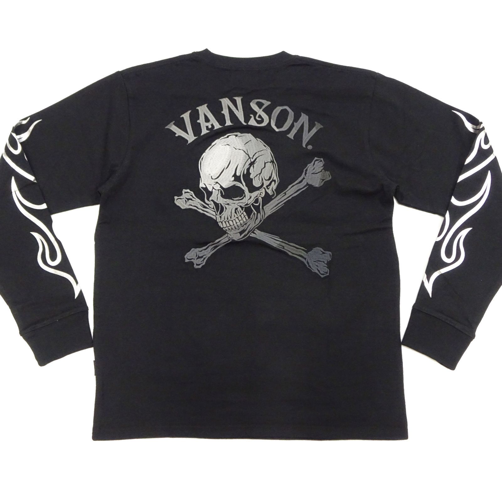 バンソン ロンT VANSON 長袖Tシャツ クロスボーンスカル 刺繍