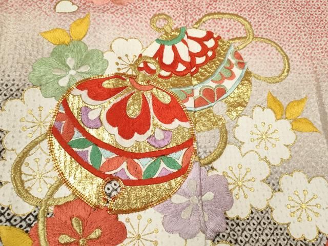 ミニチュアか着物　姫柄① ゴマページ 平和屋着物[]七五三 女の子 7歳 祝着 四つ身 総絞り 駒刺繍 鈴舞花