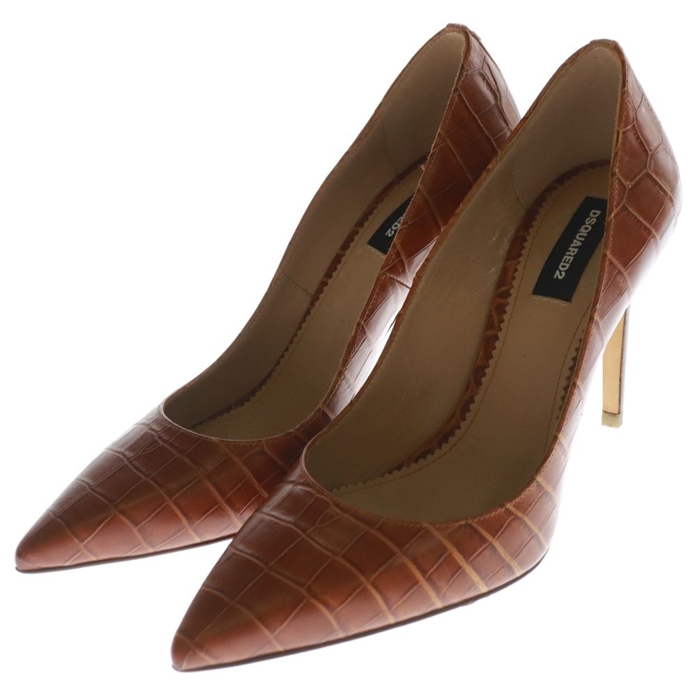 Dsquared2 ディースクエアード ハイヒール パンプス DSQUARED2 (ディースクエアード) クロコ型押し ポインテッドトゥ