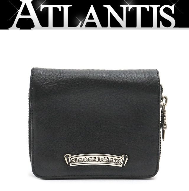 CHROME HEARTS 銀座店 クロムハーツ スクエアジップビル ウォレット 財布 メンズ レザー SV925 黒 100422