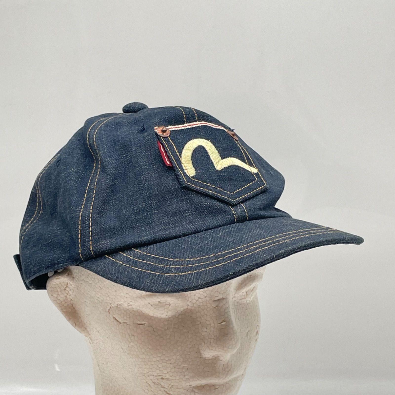 KO2316□evisu カモメ デニム 刺繍 ポケット 赤耳 キャップ マジック