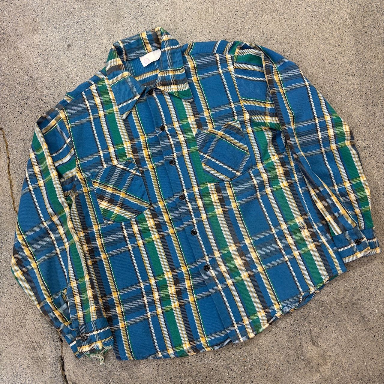 SEARS 70s Heavy Flannel Shirt Good Color