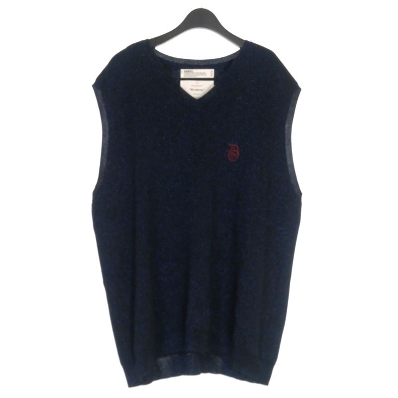 ダイリク DAIRIKU 23SS Oversized Lame Knit Vest ニットベスト ジレ F ブルー 青 K-7