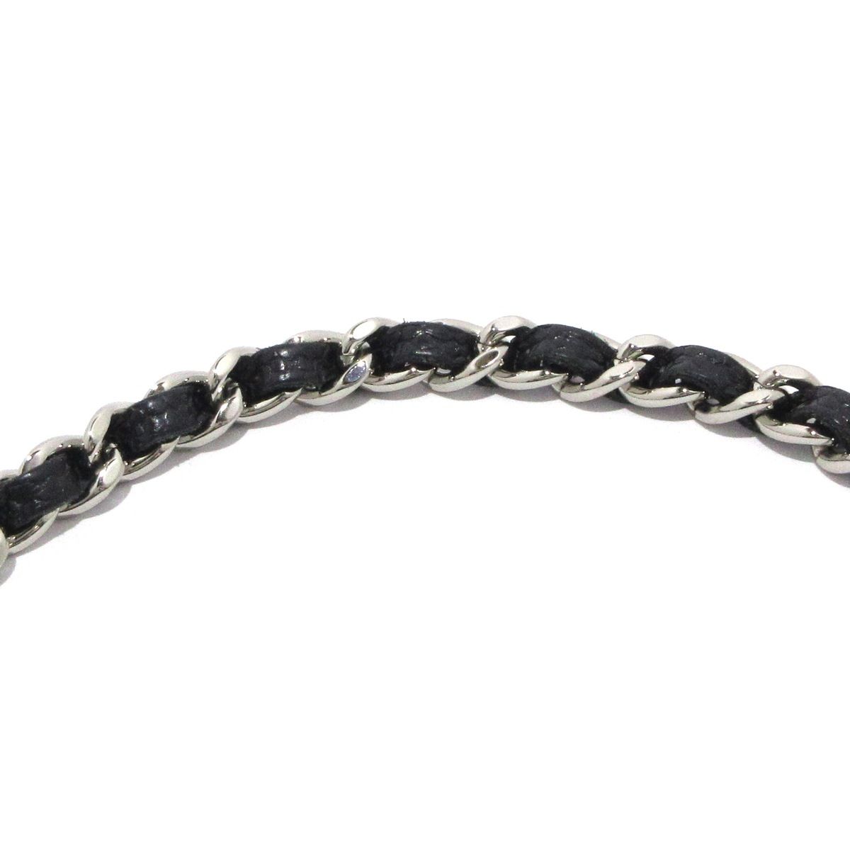 CHANEL(シャネル) 財布 ハーフムーン 黒 チェーンウォレット/シルバー  