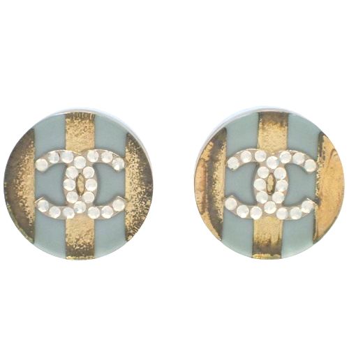 CHANEL/シャネル ココマーク ラインストーン ピアス c_055 CHANEL(シャネル) Rhinestone Coco Mark Pierced Earrings