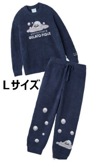 ジェラピケ ドラゴンクエスト ネイビーL ベビモコプルオーバー-モンスターロングパンツセット GELATO PIQUE HOMME メンズ