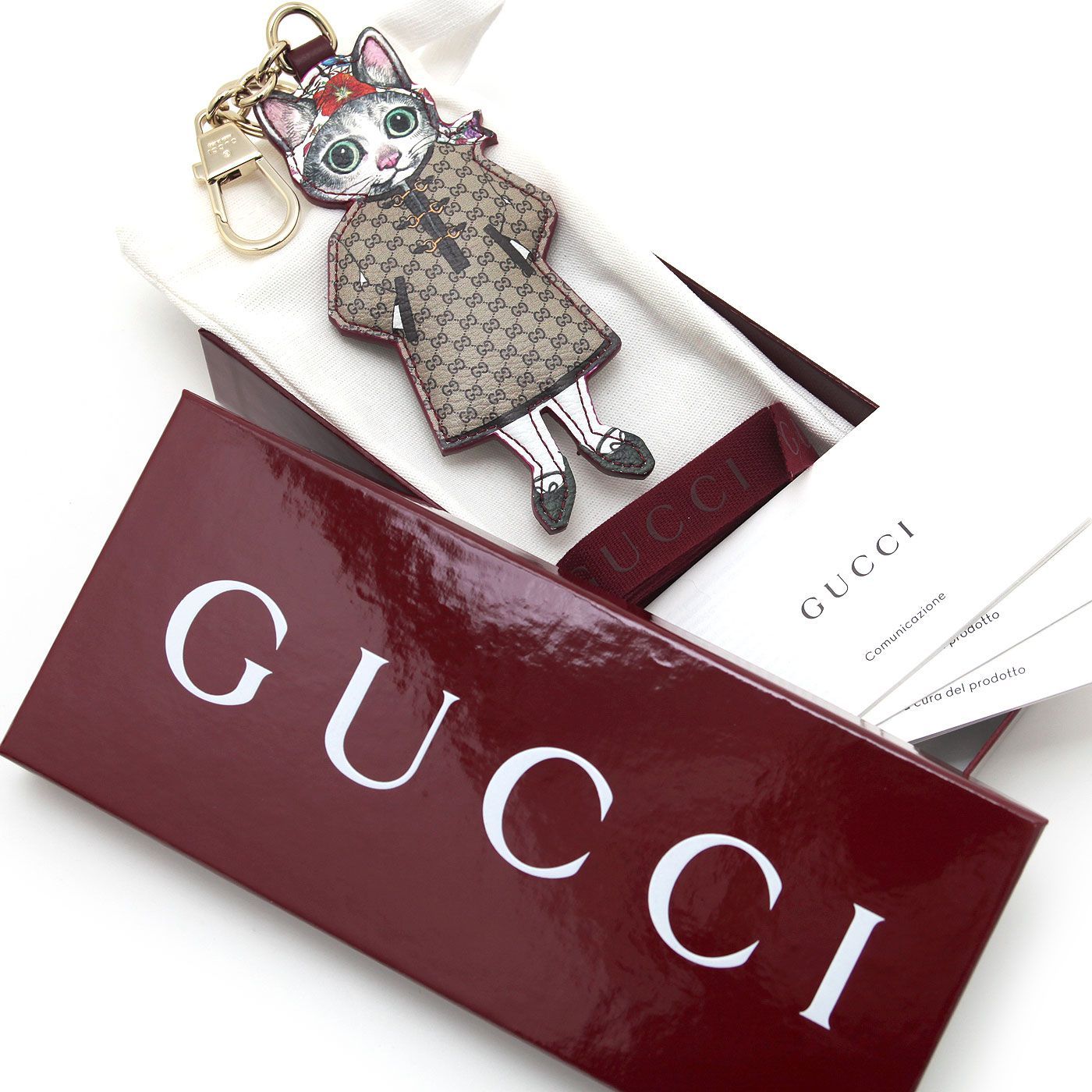 グッチ GUCCI バッグチャーム ヒグチユウコ 猫 ボー チャーム 844246 ボー＆ボリス イタリア製 higuchiyuko GG