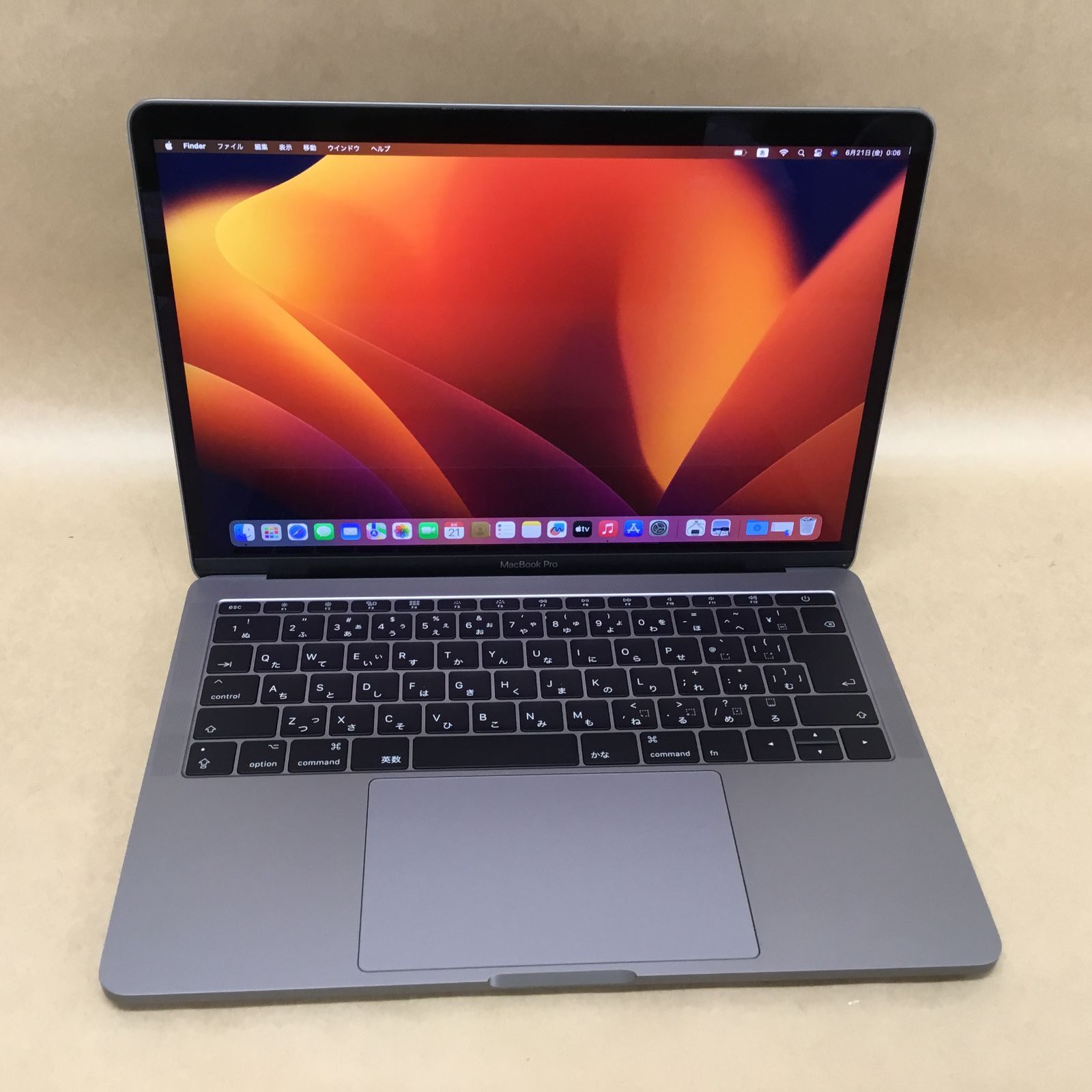 アップル MACBOOKPRO CI7 CI7(7660U)-2.5GHZ 16GB SSD128GB 13.3インチ RETINA スペースグレイ 2017 A1708 Ventura 13.2