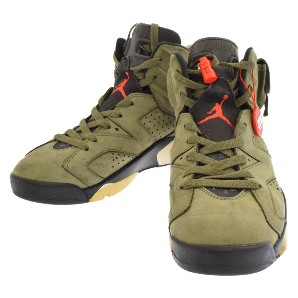 NIKE ナイキ ×TRAVIS SCOTT AIR JORDAN 6 RETRO SP CN1084-200 トラヴィススコット ジョーダン6 ハイカットスニーカー US8.5/26.5cm カーキ/オリーブ/ブラック