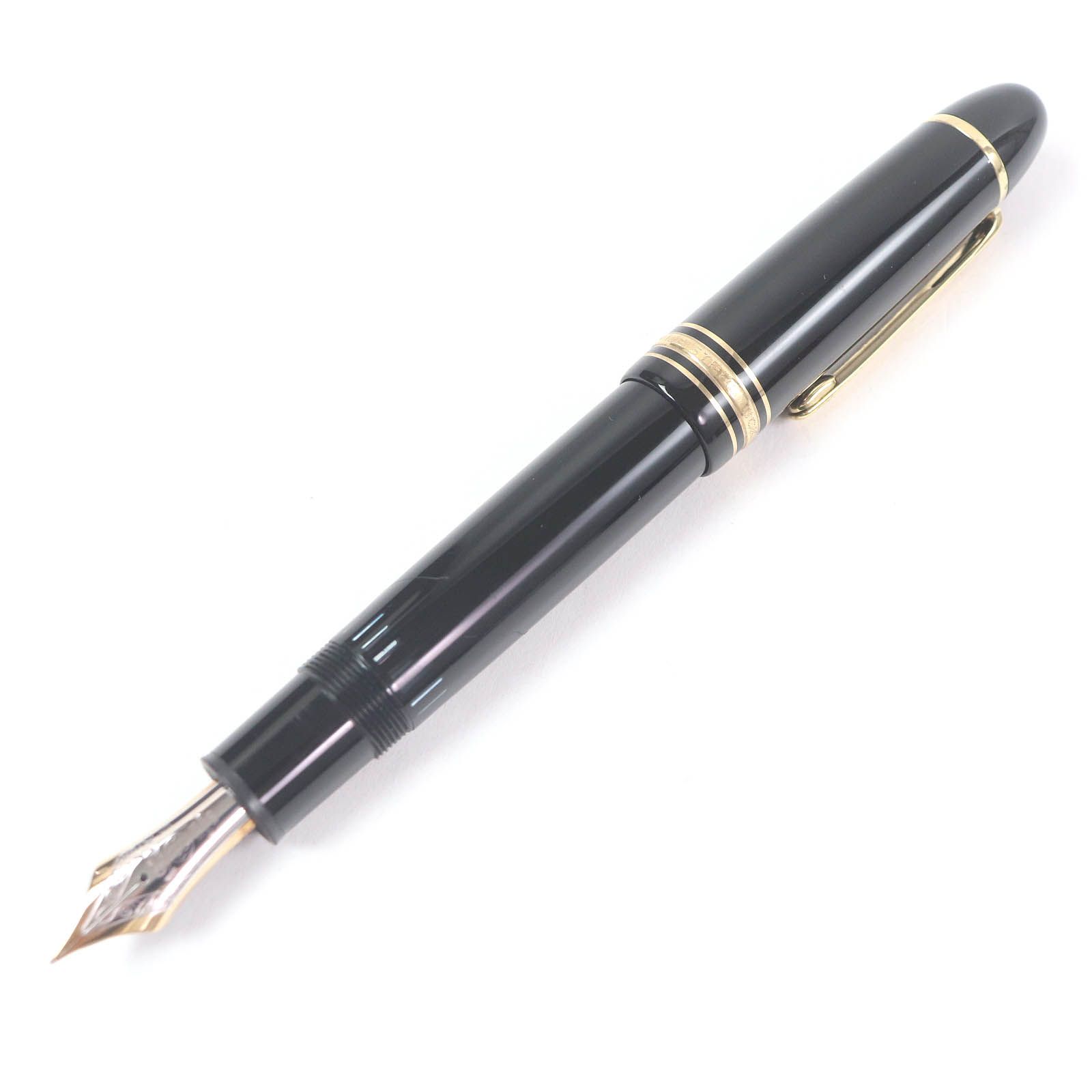 □MONTBLANC モンブラン ペン先14K Fニブ No.149 マイスターシュテュック キャップ式 万年筆 ブラック ゴールド ドイツ製 メンズ