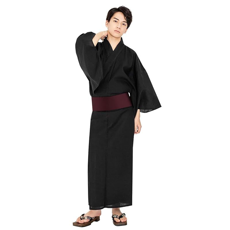 Amazon | [キョウエツ] 浴衣 メンズ セット ゆかた 男性 黒 紺