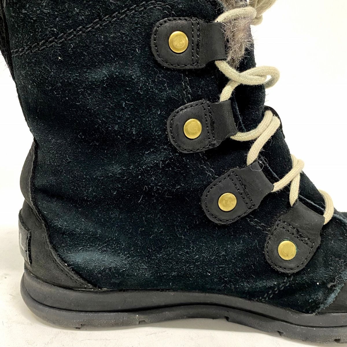 SOREL(ソレル) ショートブーツ メンズ 黒×ライトグレー スエード×レザー