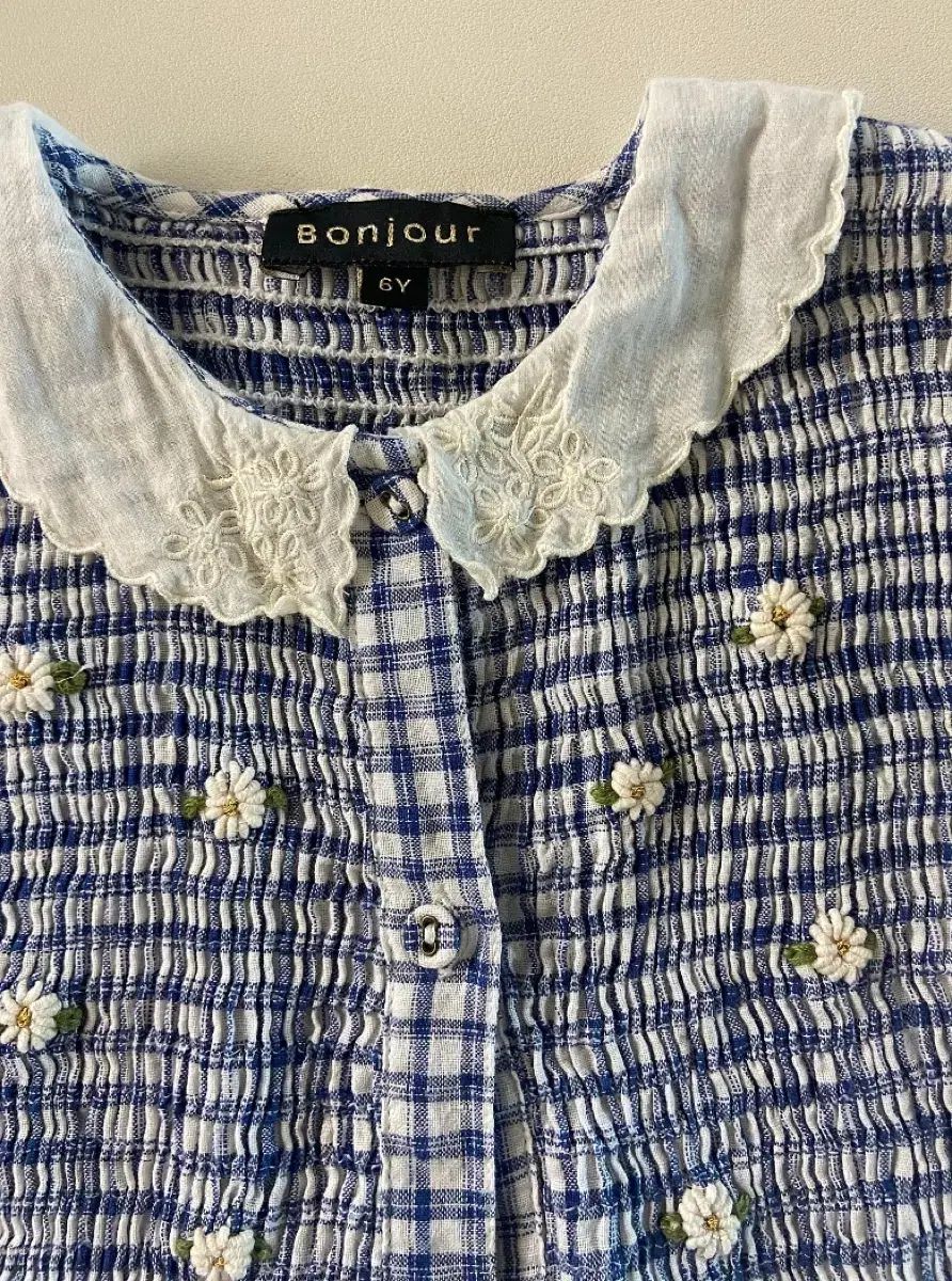 ボンジュールダイアリー ブルーチェック 6y