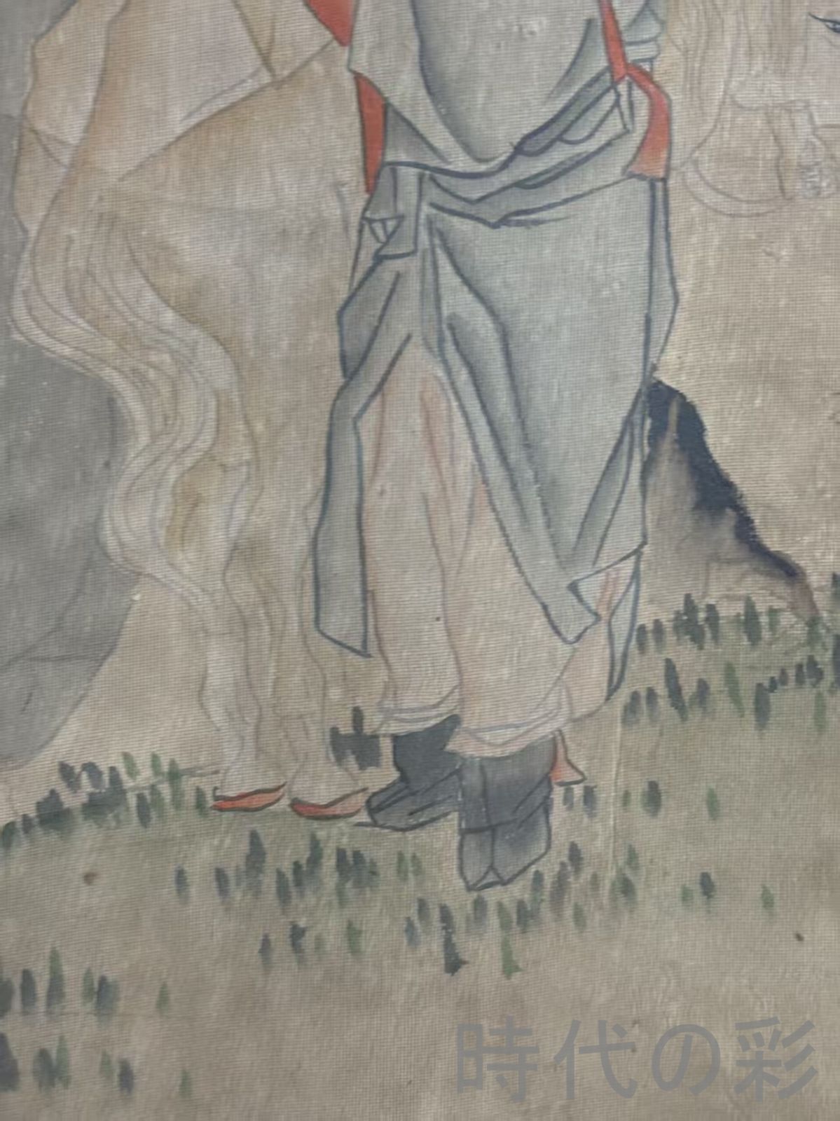 中国古美術 明代 唐寅 人物図 絹本 三尺 手描き 掛け軸 巻き物 書画 中堂画 中国古美術 明代 唐寅 人物図 絹本 三尺 手描き 掛け軸 巻き物