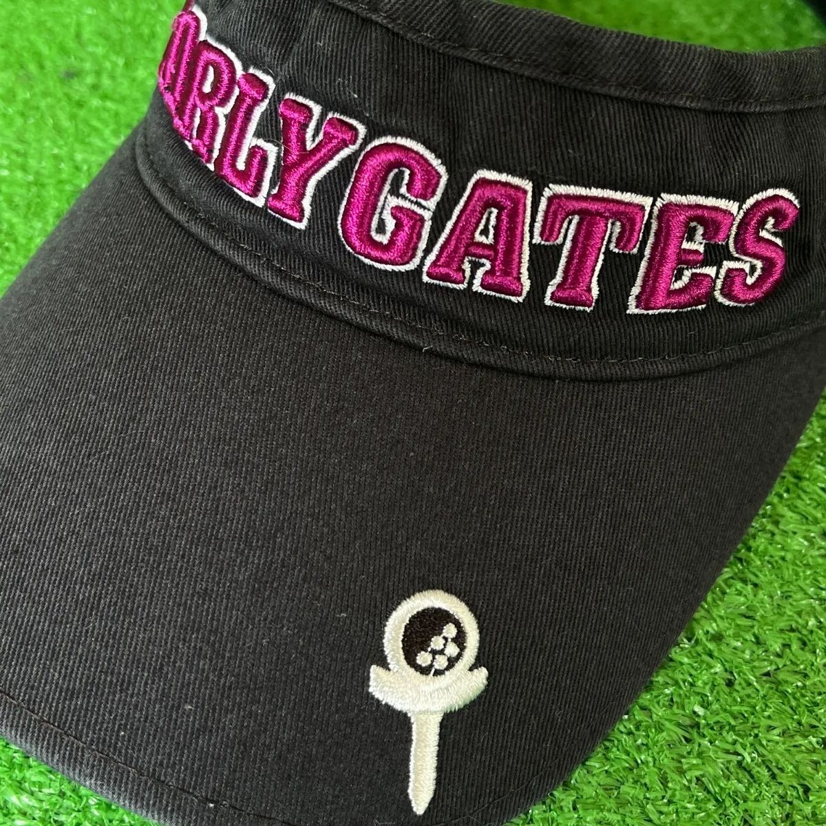 パーリーゲイツ♥️PEARLY GATES⛳️☆ポロシャツ♡ニコちゃん♥️希少 刺繍 PEARLY GATES パーリーゲイツ 半袖ポロシャツ 白×ダークネイビー