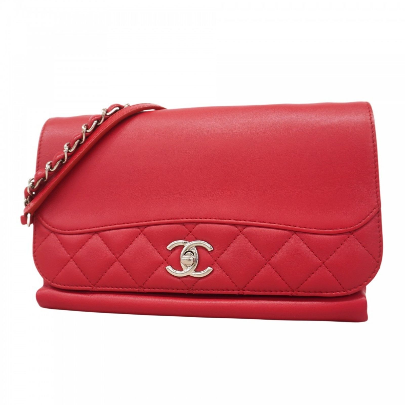 CHANEL　バッグ　 レッド シャネル CHANEL マトラッセ Wフェイス フラップ バッグ レッド