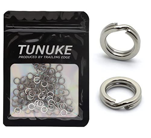 #5_スプリットリング TUNUKE ツヌケ スプリットリング 釣り 平打ちリング アシストフックとルアーの接続に #1/2/3/4/5/6/7/8/9 (#5, スプリットリング)