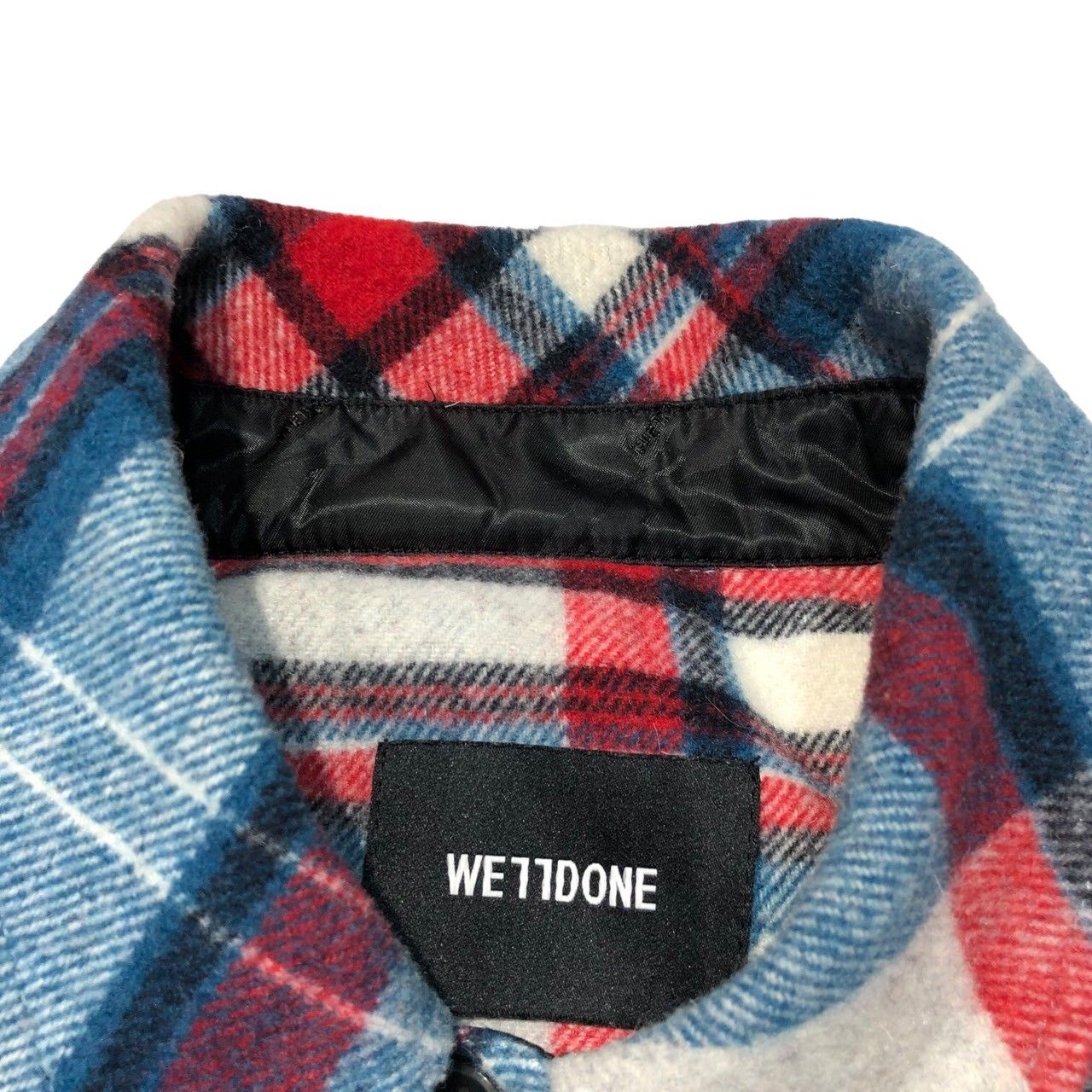 we11done ウェルダン BLUE WD CHECK ANORAK WOOL SHIRT チェック 