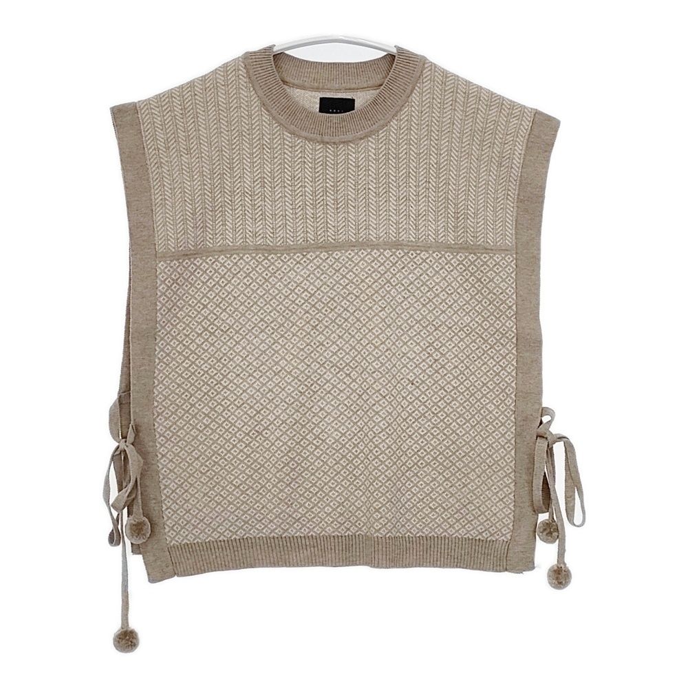 オオカミとフクロウ ptm-2313 オオカミと生成り森のメルアント ニット ベスト ベージュ ホワイト レディース オオカミとフクロウ 5-0914T△
