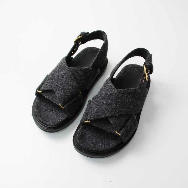 美品 MARNI マルニ Fussbett フスベット ウールフェルト ストラップ 