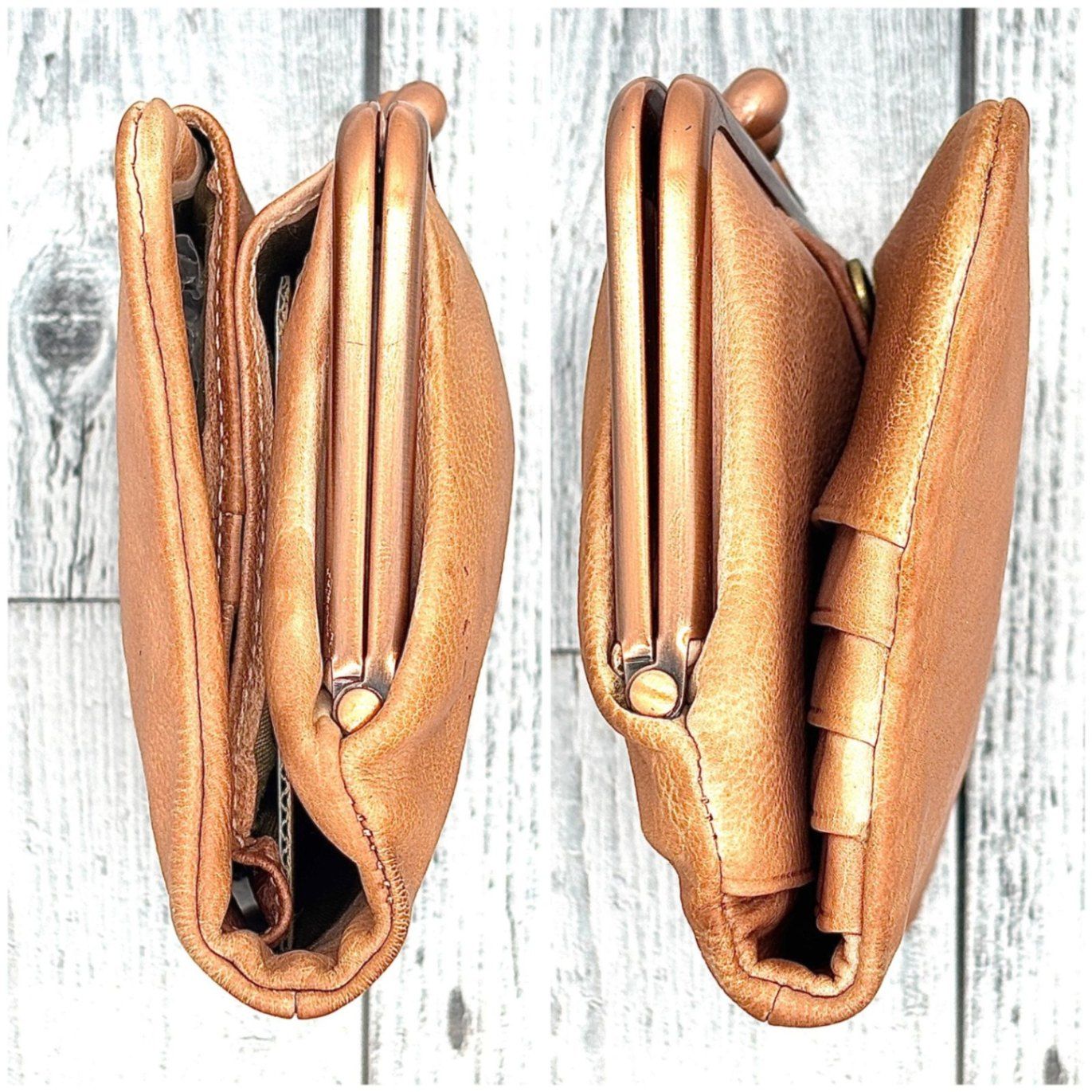 genten ゲンテン アンティーコ がま口二つ折り財布　オールドローズ ピンク 手のひらに宿る温もり✨】 ゲンテン アンティーコ 二つ折り財布 がま口