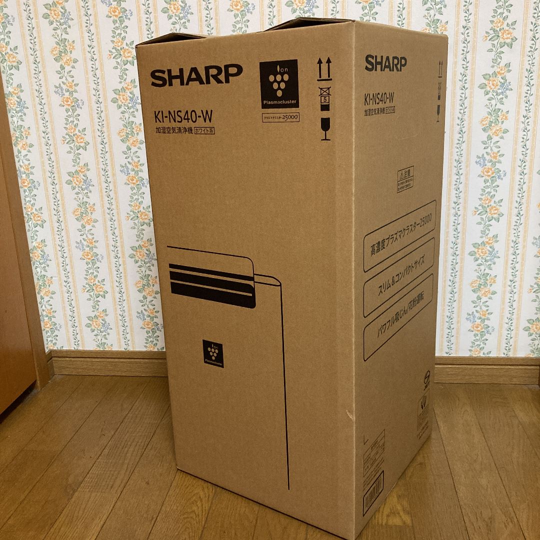 シャープ KINS40W 加湿空気清浄機 プラズマクラスター 25000 ホワイト系