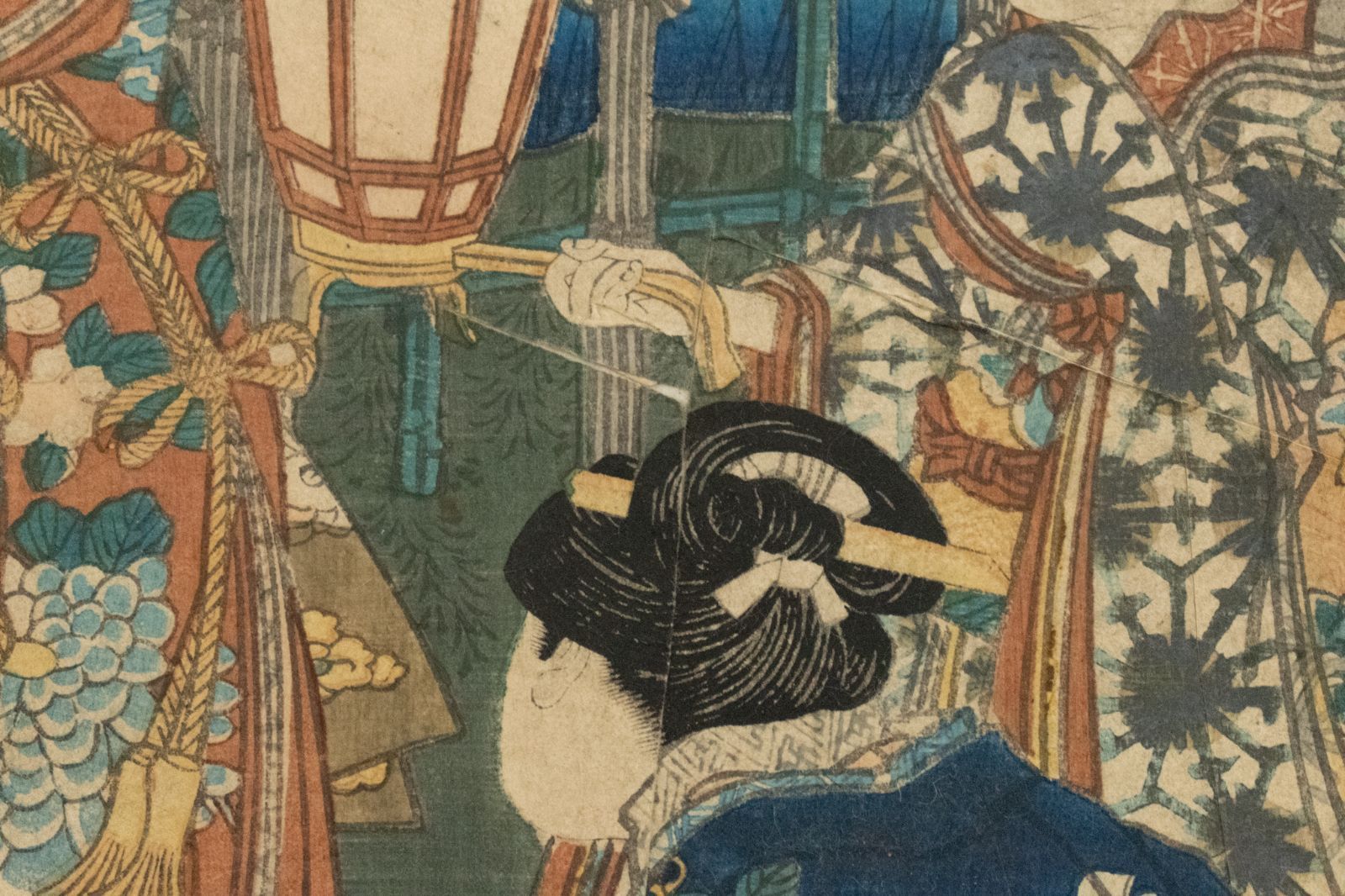 中古】M▽豊原国周 今様源氏之内月 1857年 木版画 美人画 浮世絵