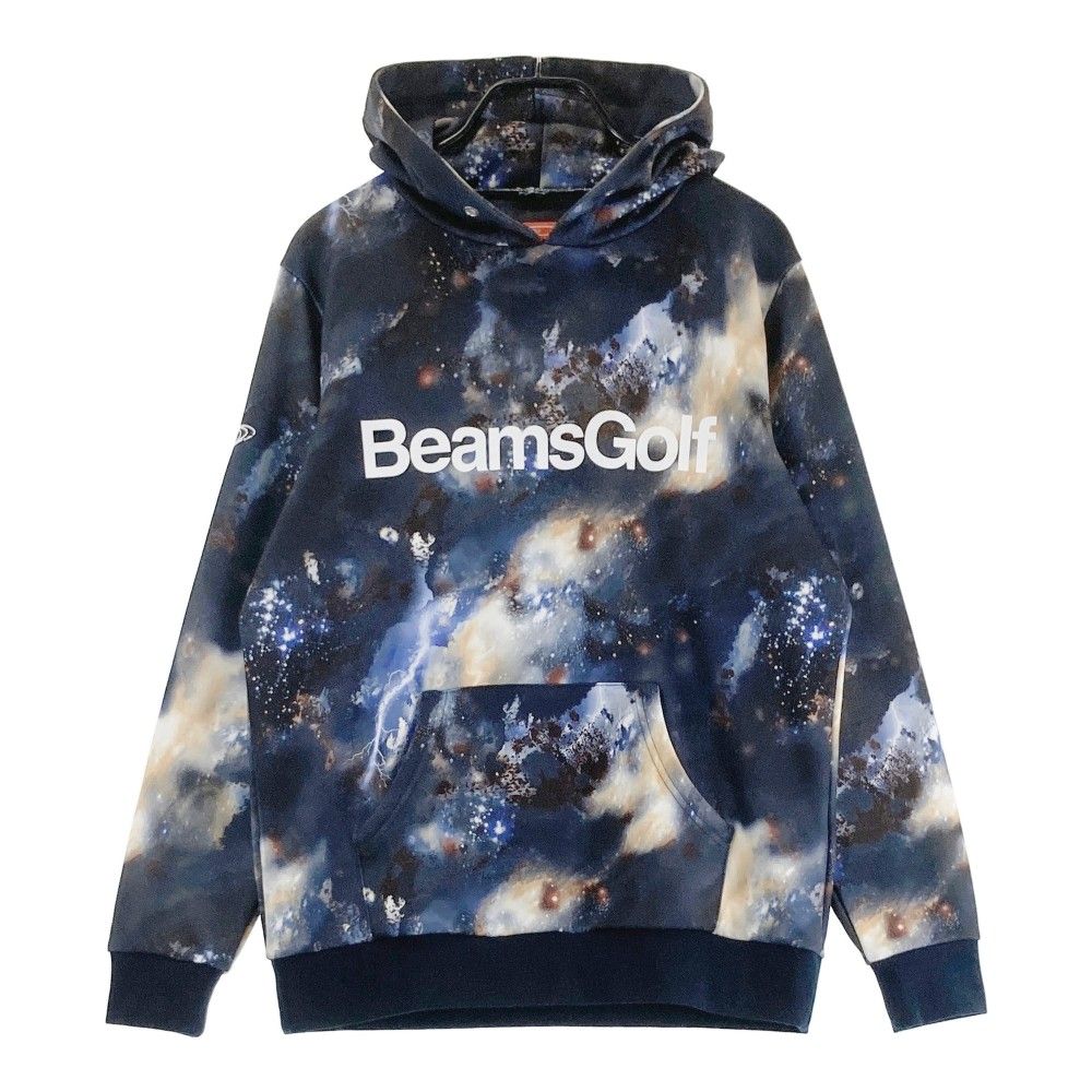 サイズ：M BEAMS GOLF ビームスゴルフ  スウェットパーカー 宇宙 総柄 ネイビー系 [240101321399] ゴルフウェア メンズ ストスト