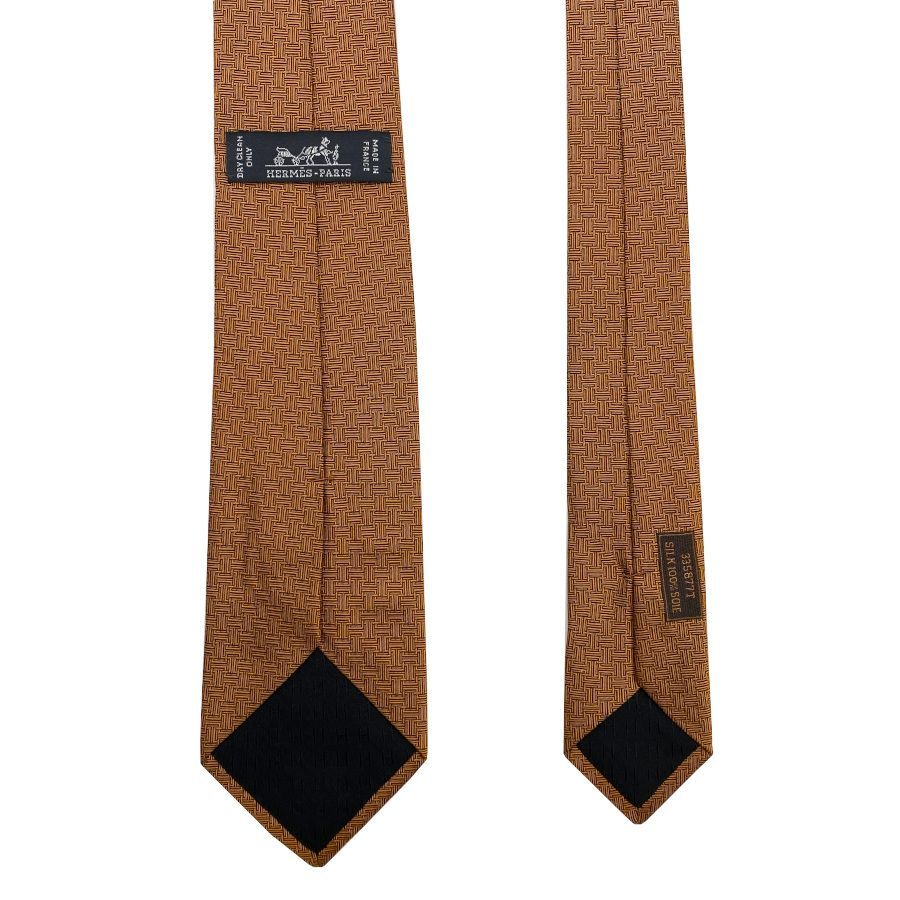 エルメス ネクタイ テール・ドゥ・H 335877T 08 オレンジ 未使用 新品】 エルメス HERMES ネクタイ シルクツイルタイ7cm《テール