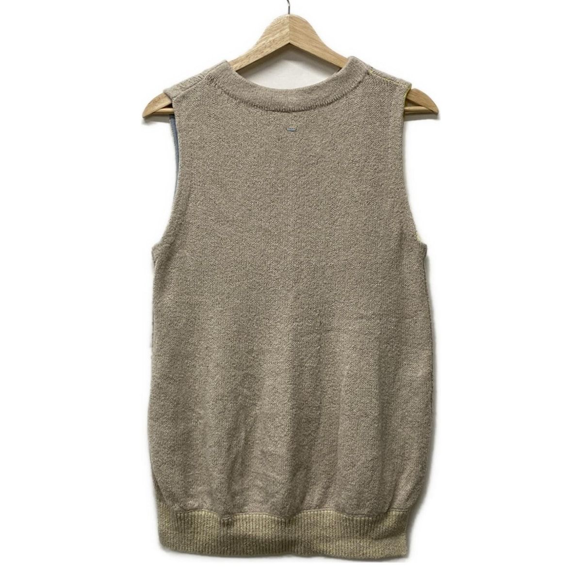 Pallas Palace パラスパレス ベスト サイズ0 XS レディース - ベージュ×ライトイエロー×ライトブルー ニット