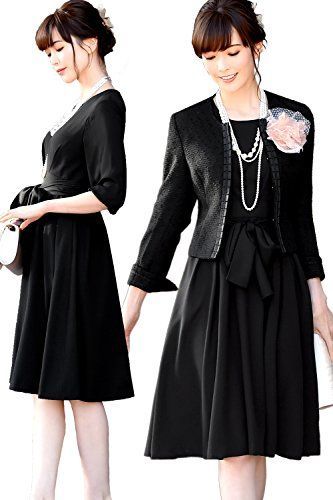 Size S_Color ブラック B ルイ ルエ ブティック ワンピース ＆ ジャケット アンサンブル スーツ セット レディース ミセス 母 ママ スカートスーツ フォーマル セレモニースーツ 大きいサイズ ツイード 入園式 入学式 卒業式 卒園式