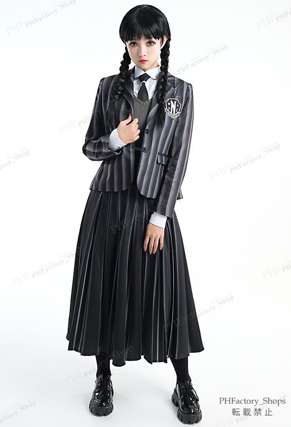 【ハロウィンに！】ウェンズデー制服6点セット！ ハロウィンに！】ウェンズデー制服6点セット！ Amazon.co.jp