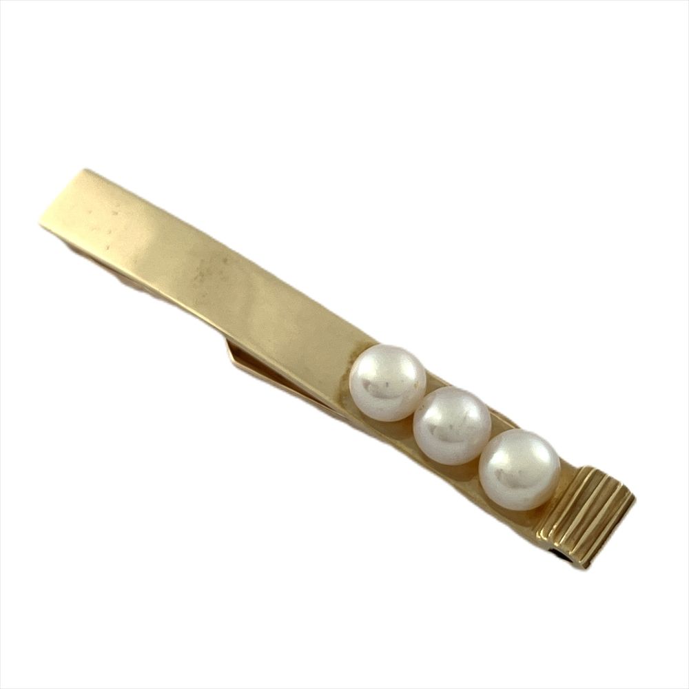 ミキモト MIKIMOTO タイピン K14 K10 パール 4.6g 4.5mm イエローゴールド アクセサリー【中古】