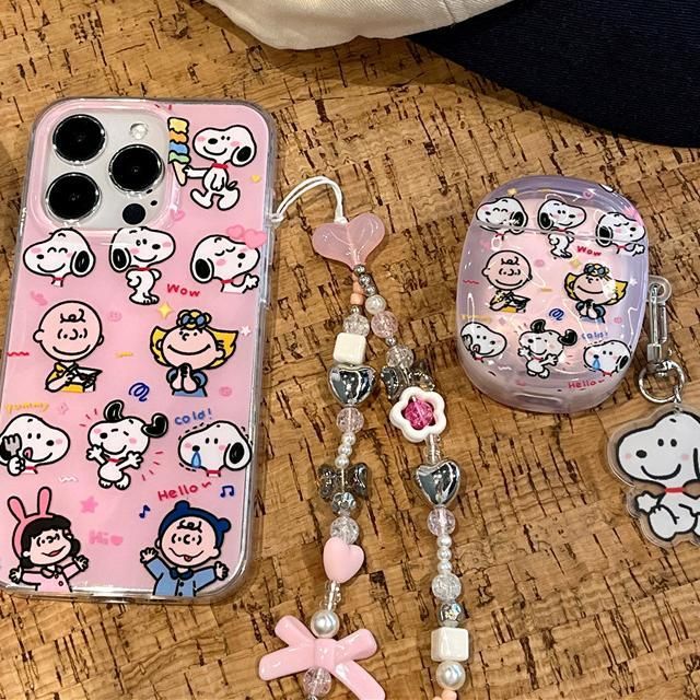 snoopy スヌーピー  スマホケース  イヤホンケース  セット  ストラップ付き iPhoneケース   AirPods(第3世代)対応  AirPodsケース