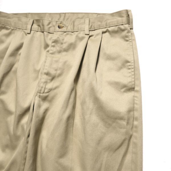 USA製 90's LLビーン LLBEAN 2タック コットンツイルパンツ