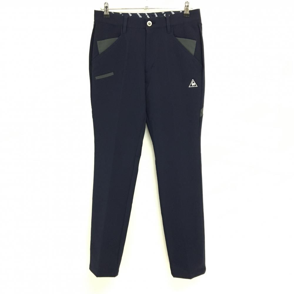 ルコックゴルフ パンツ ネイビー×グレー 裏起毛 防風 ストレッチ メンズ 79 ゴルフウェア le coq sportif