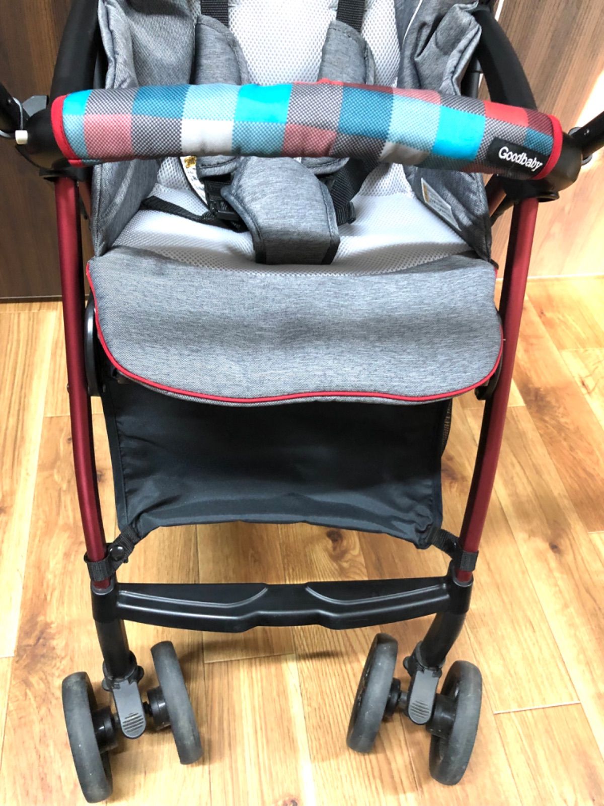GoodBaby ベビーカー A型(B型兼用) ブロックチェック柄【モノ市場東浦店】 Goodbaby A型B型兼用ベビーカー ブロックチェック柄 ハイシート 軽量