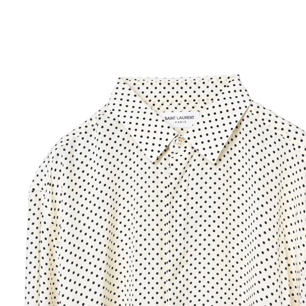 Saint Laurent Paris シルク ポルカドット シャツ - メルカリ