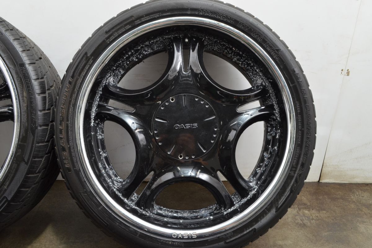 大口径 24インチ OASIS 24in 10J 20 PCD139.7 6穴 295 35R24 キャデラック エスカレード などに カスタムサイズ 現状販売 TRITUETUBI_COM