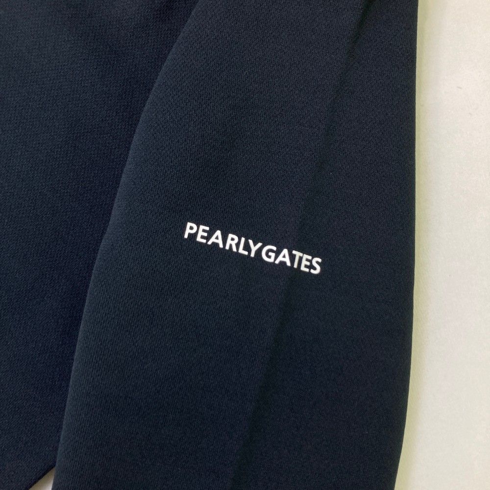 サイズ：2 PEARLY GATES パーリーゲイツ  ハイネック長袖Tシャツ  ブラック系 [240101434224] ゴルフウェア レディース ストスト PEARLY GATES パーリーゲイツ ハイネック長袖Tシャツ ブラック系