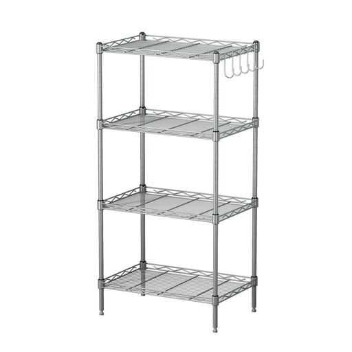 シルバー スチール製 5段メタルラック アイアン ヴィンテージ シルバー スチール製 5段メタルラック アイアン ヴィンテージ